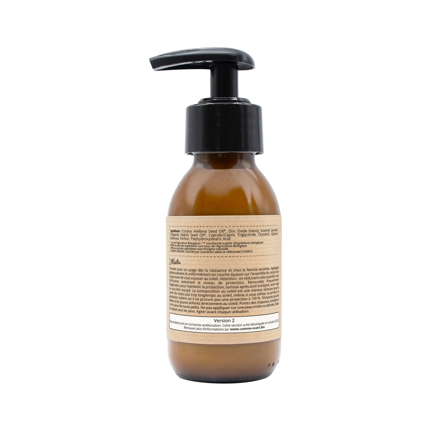 Comme avant creme solaire SPF50 liquide a filtre minéral senteur vanille